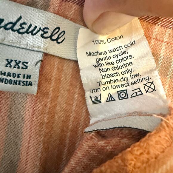 Madewell XXS Morningview tie sleeve button front v neck blouse top TB 2789 - Picture 6 of 11